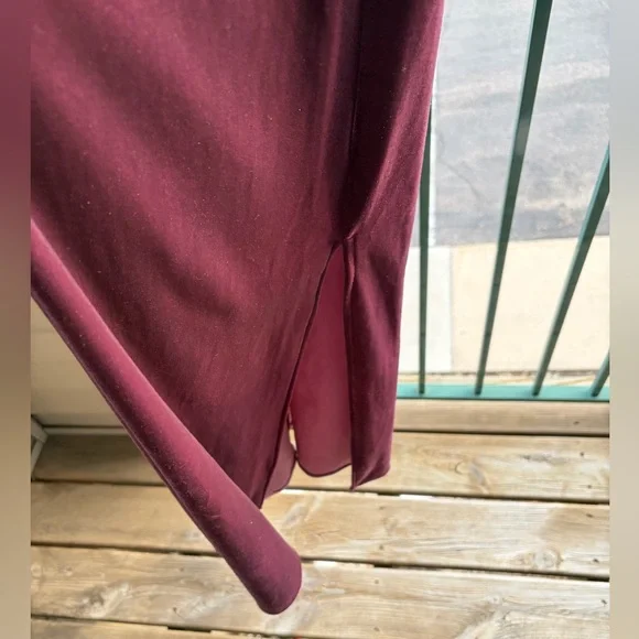 🆕Taylor Petite Velvet Midi Dress Burgundy Wine Slip Size4P Elegant Evening Party - Picture 7 of 17